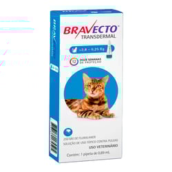 Antipulgas Bravecto Transdermal Para Gatos De 2,8 A 6,25Kg - 250Mg - 1 Unidade