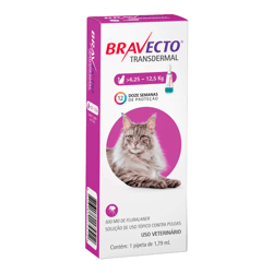 Antipulgas Bravecto Transdermal Para Gatos De 6,25 A 12,5Kg - 500Mg - 1 Unidade