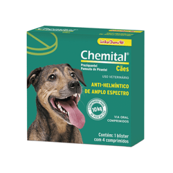 Antipulgas Chemital Chemitec Para Cães - 4 Comprimidos