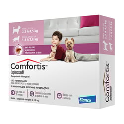 Antipulgas Comfortis 140Mg Para Cães De 2,3 A 4,5Kg E Gatos De 1,4 A 2,8Kg - 1 Comprimido