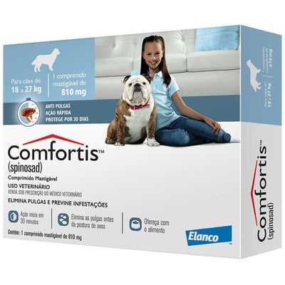 Antipulgas Comfortis 810Mg Para Cães - 1 Tablete Azul