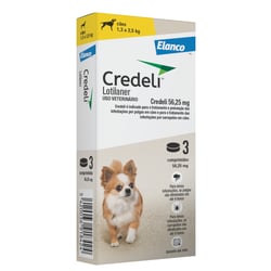 Antipulgas Credeli Elanco Para Cães 1,3 A 2,5Kg - 3 Comprimidos