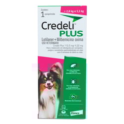 Antipulgas Credeli Plus Para Cães De 2,8 A 5,5Kg - 1 Comprimido