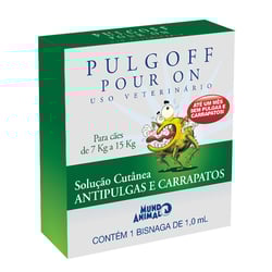 Antipulgas E Anticarrapatos Pulgoff Pour On Mundo Animal Para Cães De 7Kg A 15Kg - 1 Unidade