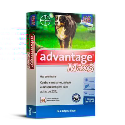 Antipulgas E Carrapatos Advantage Max3 Para Cães Acima De 25Kg - 1 Pipeta
