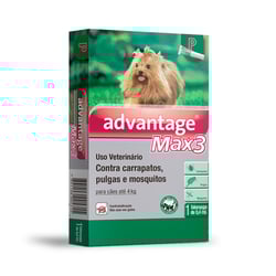 Antipulgas E Carrapatos Advantage Max3 Para Cães Até 4Kg - 1 Pipeta