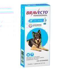 Antipulgas E Carrapatos Bravecto Transdermal 1000Mg Para Cães De 20 A 40Kg - 1 Unidade