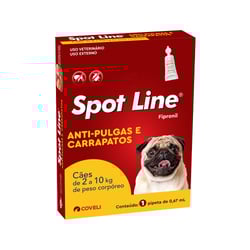 Antipulgas E Carrapatos Coveli Spot Line 0,67Ml Para Cães De 2 A 10Kg - 1 Unidade