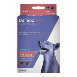 Antipulgas E Carrapatos Defend Pro Biovet Para Cães De 10 A 20Kg - 1 Pipeta