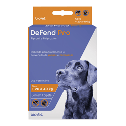 Antipulgas E Carrapatos Defend Pro Biovet Para Cães De 20 A 40Kg - 1 Pipeta