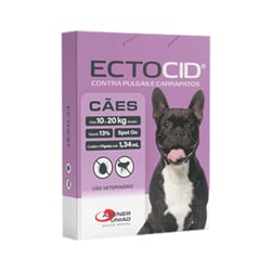 Antipulgas E Carrapatos Ectocid Spot On 1,34Ml - 1 Pipeta Para Cães De 10 A 20Kg