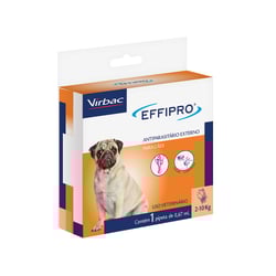 Antipulgas E Carrapatos Effipro Virbac Para Cães Até 10Kg - 0,67Ml