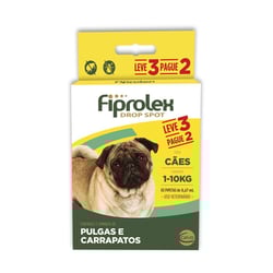 Antipulgas E Carrapatos Fiprolex Combo Para Cães Até 10Kg - 1 Unidade