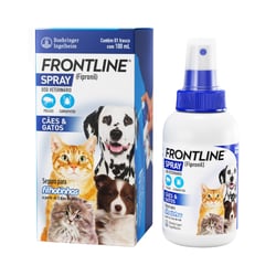 Antipulgas E Carrapatos Frontline Spray Para Cães E Gatos 100Ml - 1 Unidade - 100 Mililitros