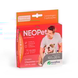 Antipulgas E Carrapatos Neopet Ourofino Para Cães 10,1Kg A 20Kg - 1 Unidade - 3 Unidades