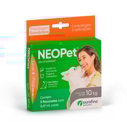 Antipulgas E Carrapatos Neopet Ourofino Para Cães Até 10Kg - 3 Unidades