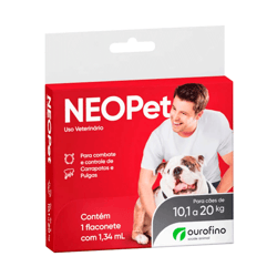 Antipulgas E Carrapatos Neopet Ourofino Para Cães De 10,1Kg A 20Kg - 1,34Ml - 1 Unidade