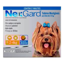 Antipulgas E Carrapatos Nexgard Para Cães De 2 A 4Kg - 3 Comprimidos - 3 Unidades