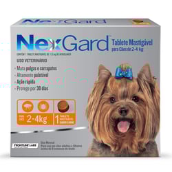 Antipulgas E Carrapatos Nexgard Para Cães De 2 A 4Kg - 3 Tabletes - 3 Unidades