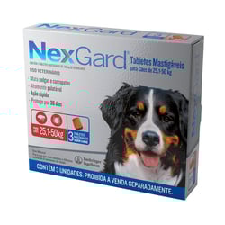 Antipulgas E Carrapatos Nexgard Para Cães De 25,1 A 50Kg - 3 Comprimidos - 1 Unidade