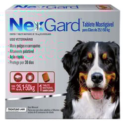 Antipulgas E Carrapatos Nexgard Para Cães De 25,1 A 50Kg - 3 Tabletes - 1 Unidade