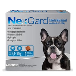 Antipulgas E Carrapatos Nexgard Para Cães De 4,1 A 10Kg - 3 Tabletes