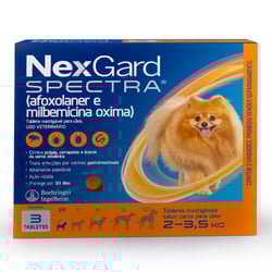 Antipulgas E Carrapatos Nexgard Spectra Com 3 Tabletes Para Caes De 2 A 3,5Kg - 1 Tablete
