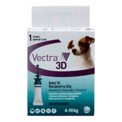 Antipulgas E Carrapatos Vectra 3D Ceva Para Cães De 4 A 10Kg - 1 Pipeta