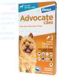 Antipulgas E Vermífugo Advocate Para Cães Médios - 1,0Ml - 1 Unidade
