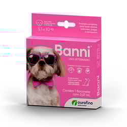 Antipulgas E Vermífugo Ourofino Banni Para Cães 5,1 A 10Kg - 0,67Ml