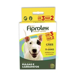 Antipulgas Fiprolex Para Cães De 11 A 20Kg - Combo 3 Unidades