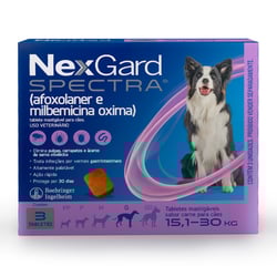 Antipulgas Nexgard Spectra Para Cães De 15,1 A 30Kg - 1 Comprimido - 3 Tabletes