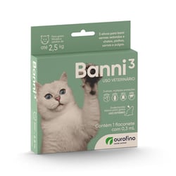 Antipulgas Ourofino Banni 3 Para Gatos De Até 2,5Kg - 1 Unidade