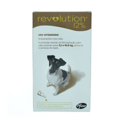 Antipulgas Revolution 12% Para Cães De 5,1Kg A 10Kg - 1 Tubo