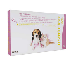 Antipulgas Revolution 6% Filhotes Para Cães E Gatos Até 2,5Kg - 3 Pipetas