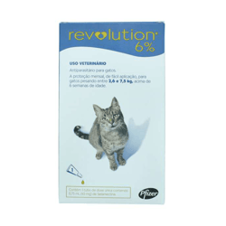 Antipulgas Revolution 6% Para Gatos De 2,6Kg A 7,5Kg - 1 Tubo