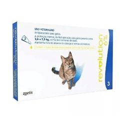 Antipulgas Revolution 6% Zoetis Para Gatos De 2,6 A 7,5Kg - 3 Pipetas