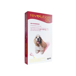 Antipulgas Revolution Zoetis 12% 1Ml Para Cães De 10,1Kg A 20Kg - 3 Unidades