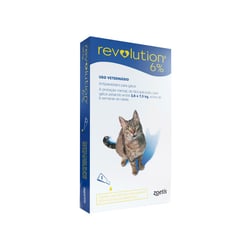 Antipulgas Revolution Zoetis 6% Para Gatos 2,6Kg A 7,5Kg - 1 Pipeta - 1 Unidade