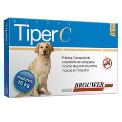 Antipulgas Tiper C Brouwer Para Cães Acima De 15Kg - 1 Pipeta