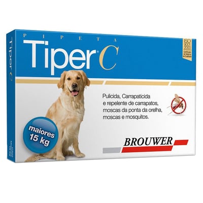 Antipulgas Tiper C Brouwer Para Cães Acima De 15Kg - 1 Pipeta