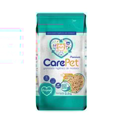 Areia Granulada De Madeira Premium Carepet Para Gatos - 1 Unidade - 2,5 Kilos