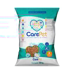 Areia Granulada Madeira Premium Carepet Para Gatos - 10 Kilos