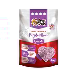 Areia Higiênica Bentonita Premium Lavanda Great Pets 4Kg Para Gatos