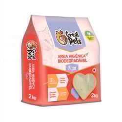 Areia Higiênica Biodegradável Great Pets 2Kg Para Gatos