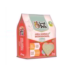 Areia Higiênica Biodegradável Grossa Great Pets 2Kg Para Gatos