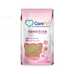 Areia Higiênica Carepet Biodegradável Sensitive Para Gatos - 1,8Kg
