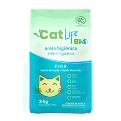 Areia Higiênica Cat Life Bio Grãos Finos Para Gatos - 2Kg - 2 Kilos
