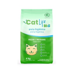 Areia Higiênica Cat Life Bio Grãos Médios Para Gatos - 4 Kilos