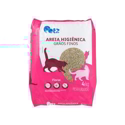 Areia Higiênica Floral Grãos Finos Petz Para Gatos - 1 Unidade - 4 Kilos